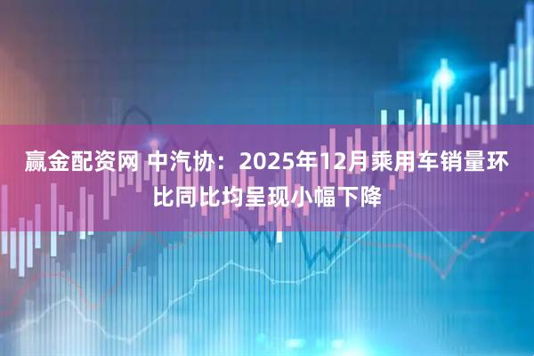赢金配资网 中汽协：2025年12月乘用车销量环比同比均呈现小幅下降